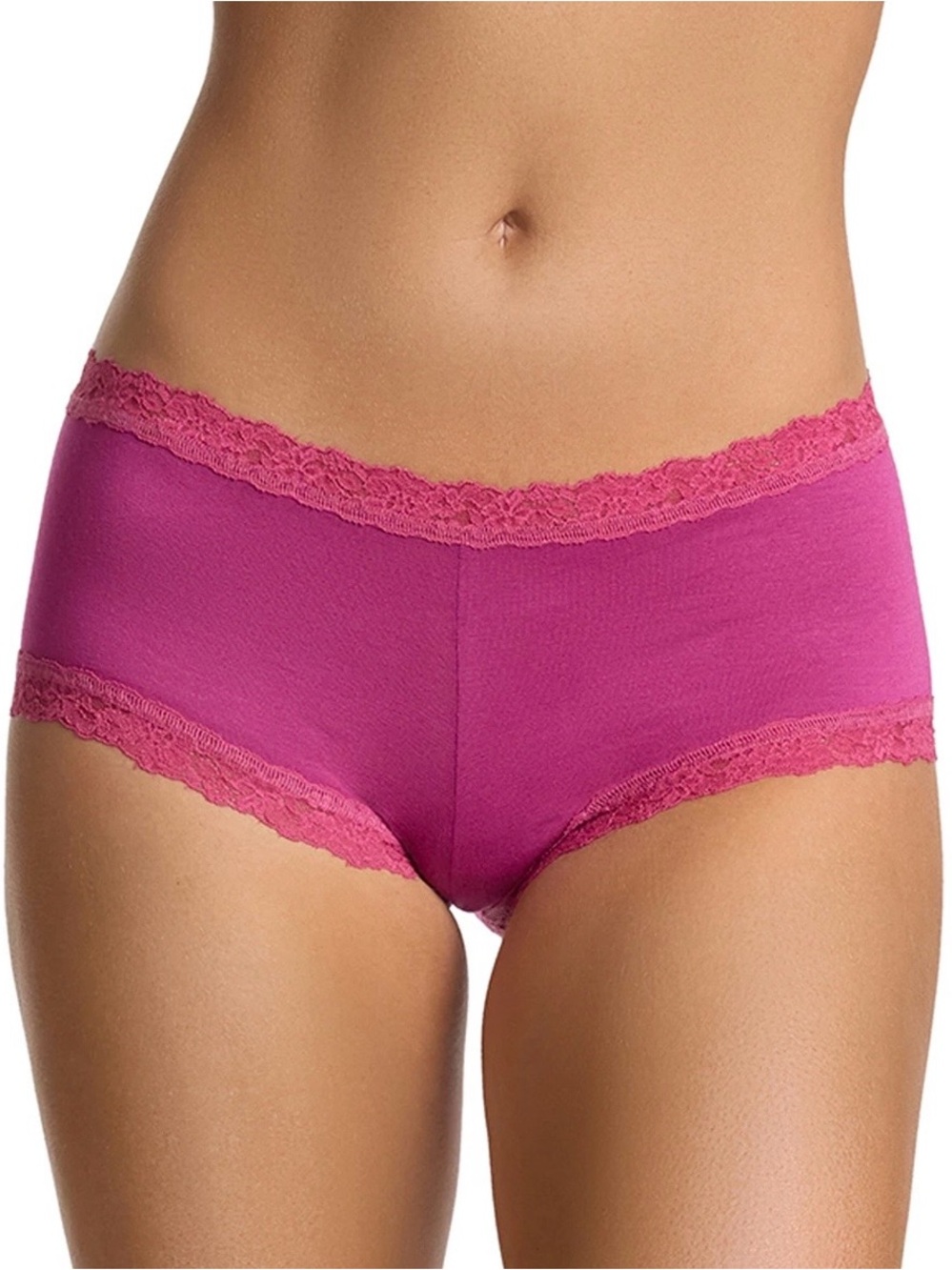 NWT Hanky Panky Dream Boyshort Bright Pink w/ Rad Lace Trim sz XS